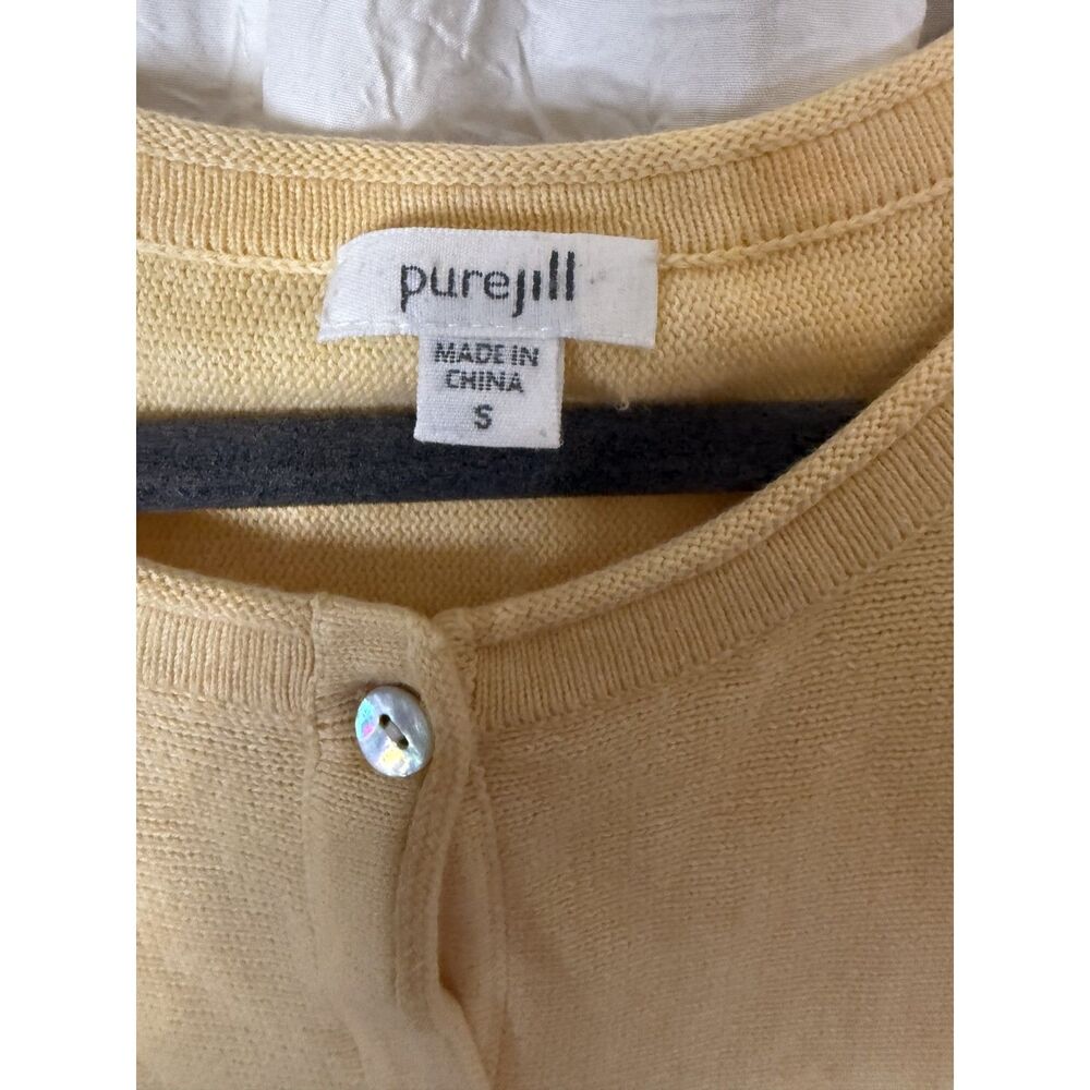 Pure Jill by J Jill Yellow Cotton Oversized Cardigan
